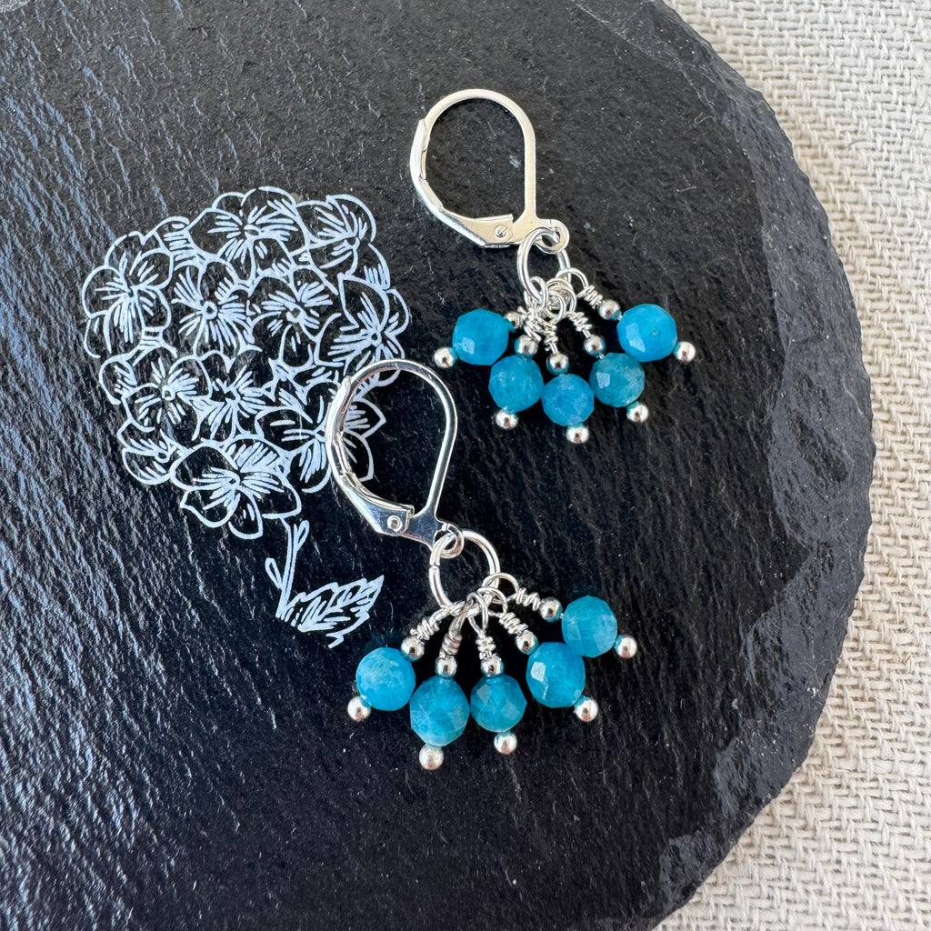 Cluster Earrings - Apatite