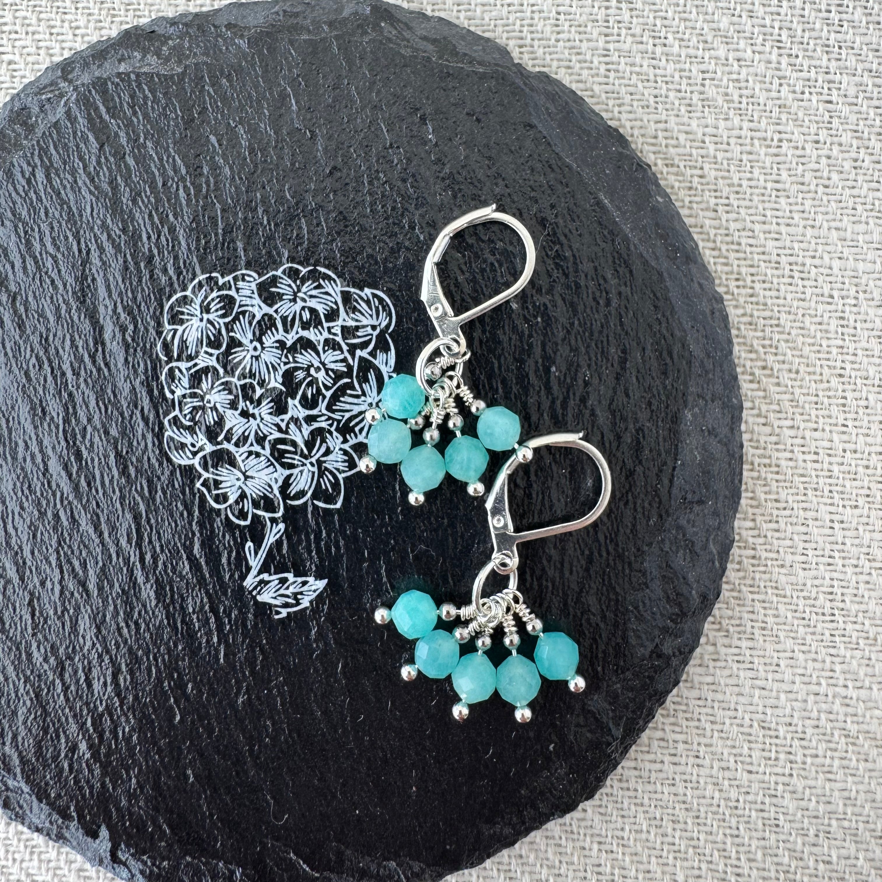 Cluster Earrings - Amazonite