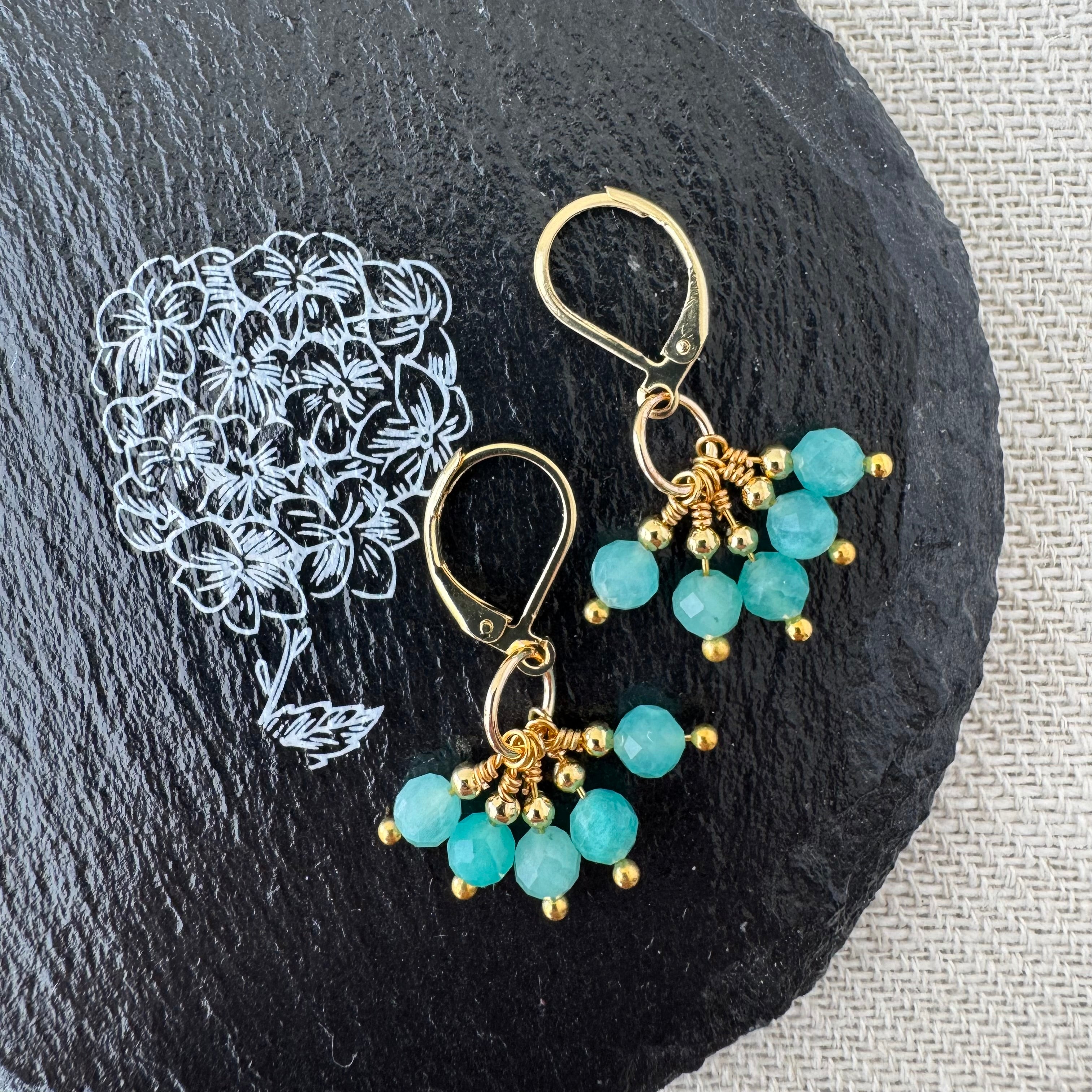 Cluster Earrings - Amazonite