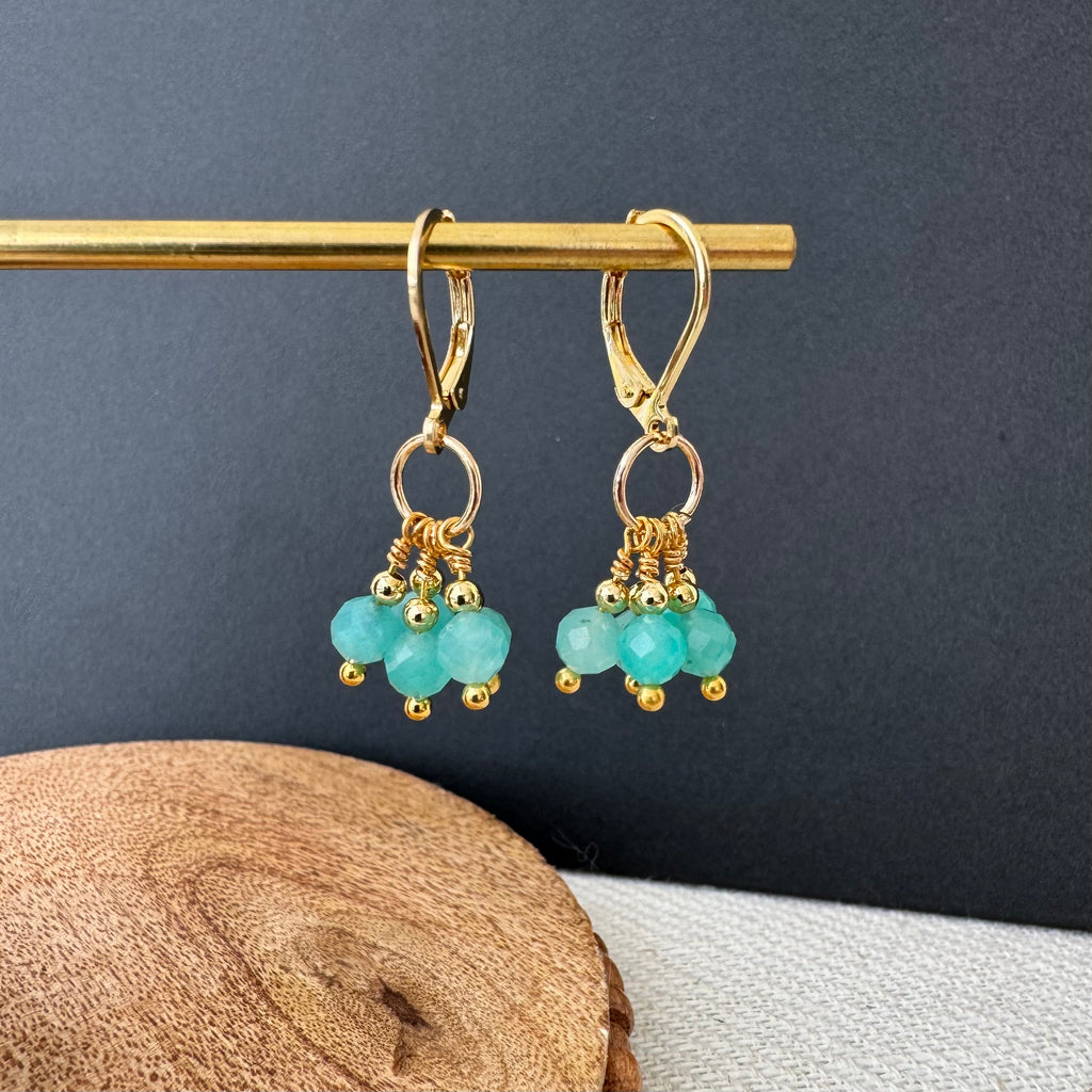 Cluster Earrings - Amazonite