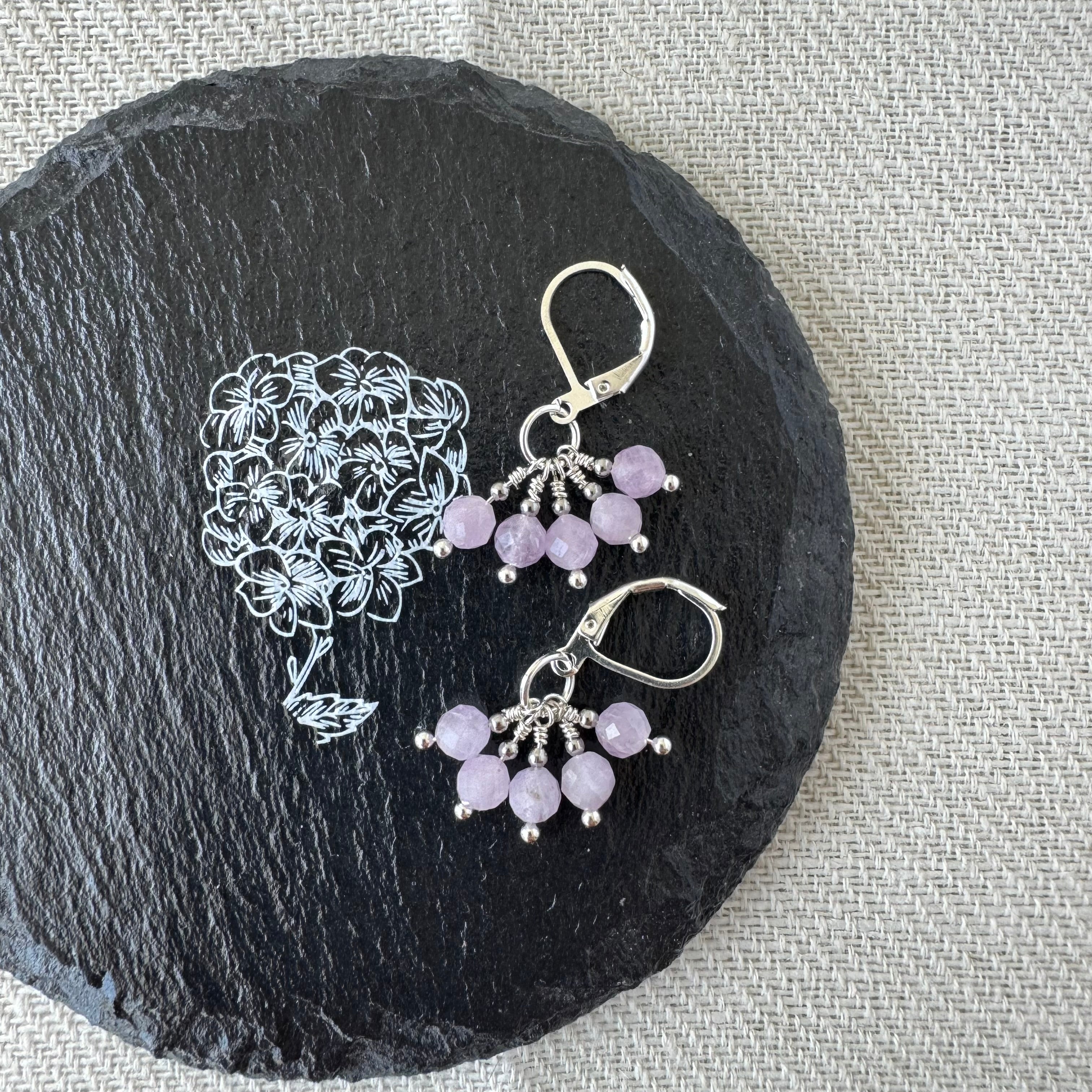 Cluster Earrings - Kunzite