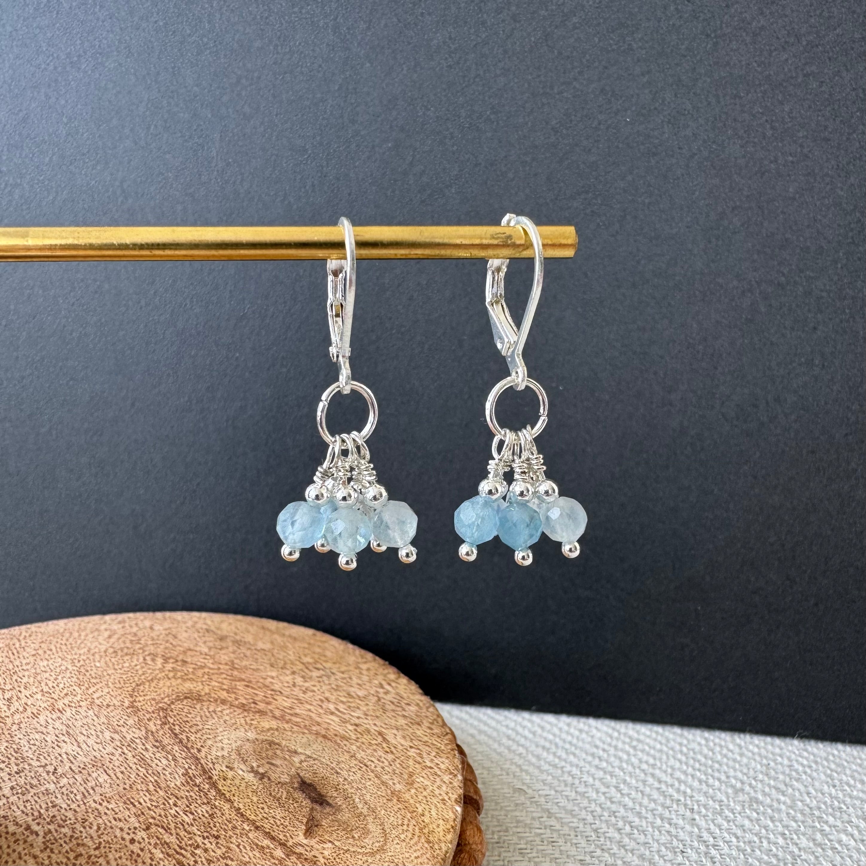 Cluster Earrings - Aquamarine