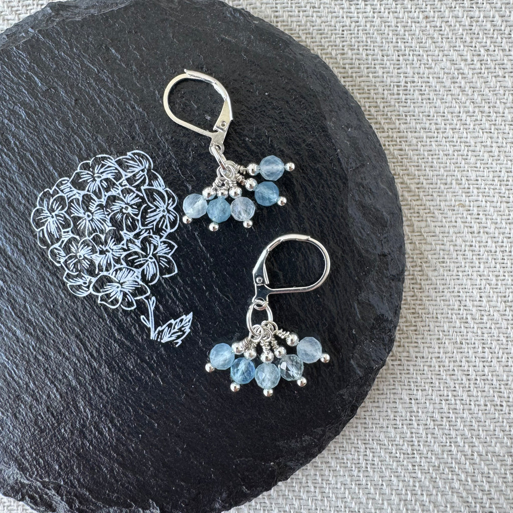 Cluster Earrings - Aquamarine
