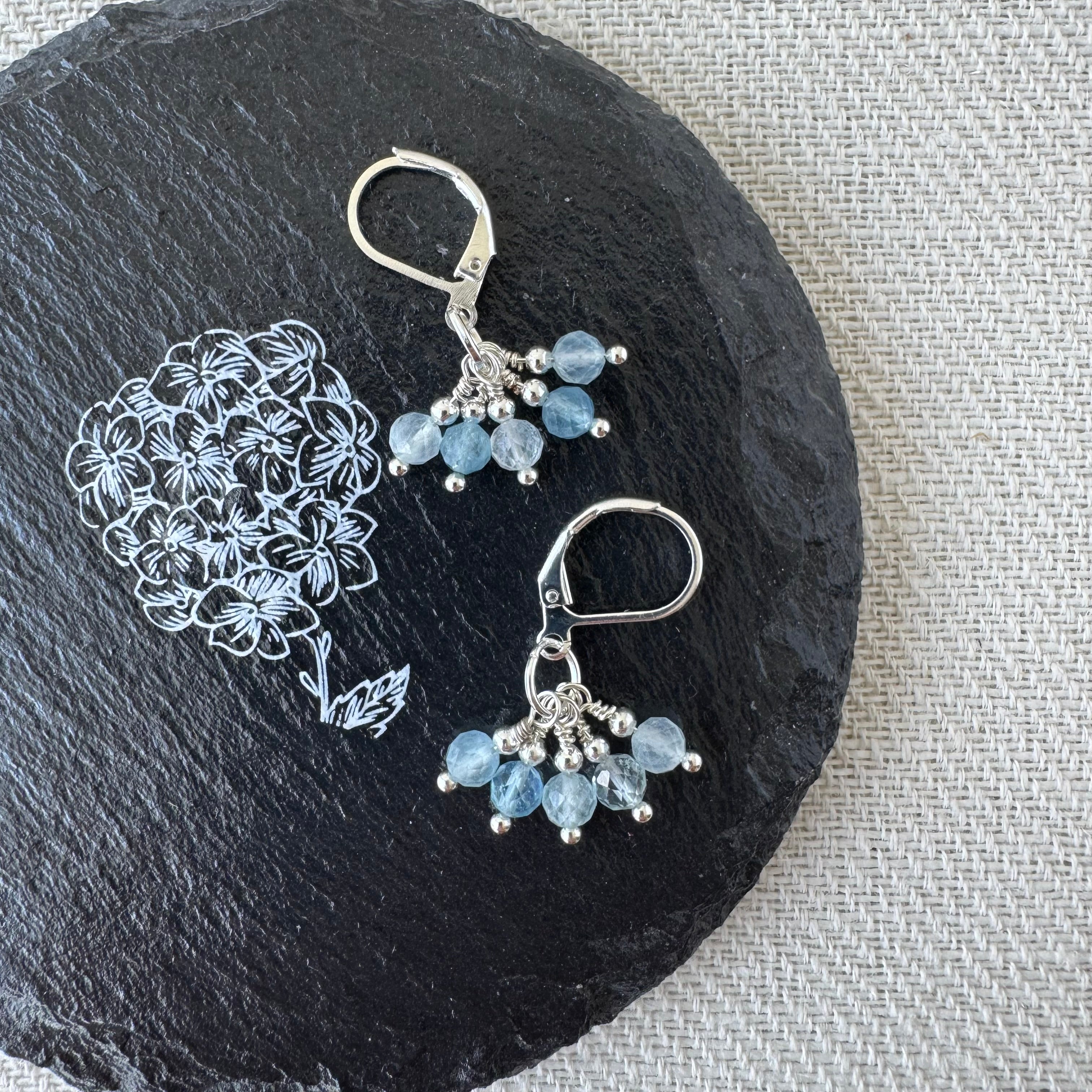 Cluster Earrings - Aquamarine