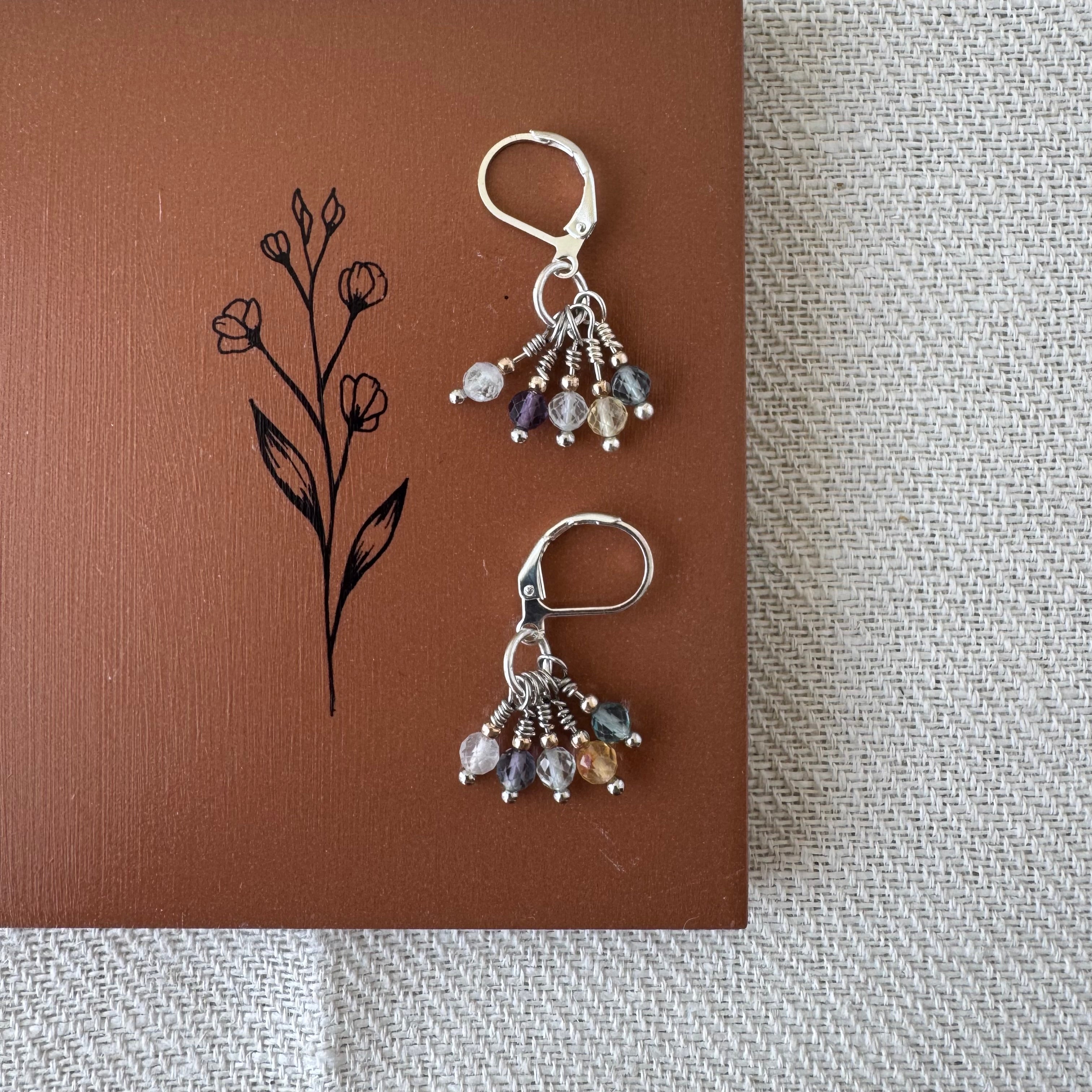 Cluster Earrings - Fluorite
