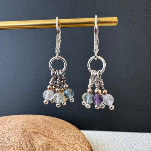 Cluster Earrings - Fluorite