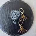 Cluster Earrings - Garnet