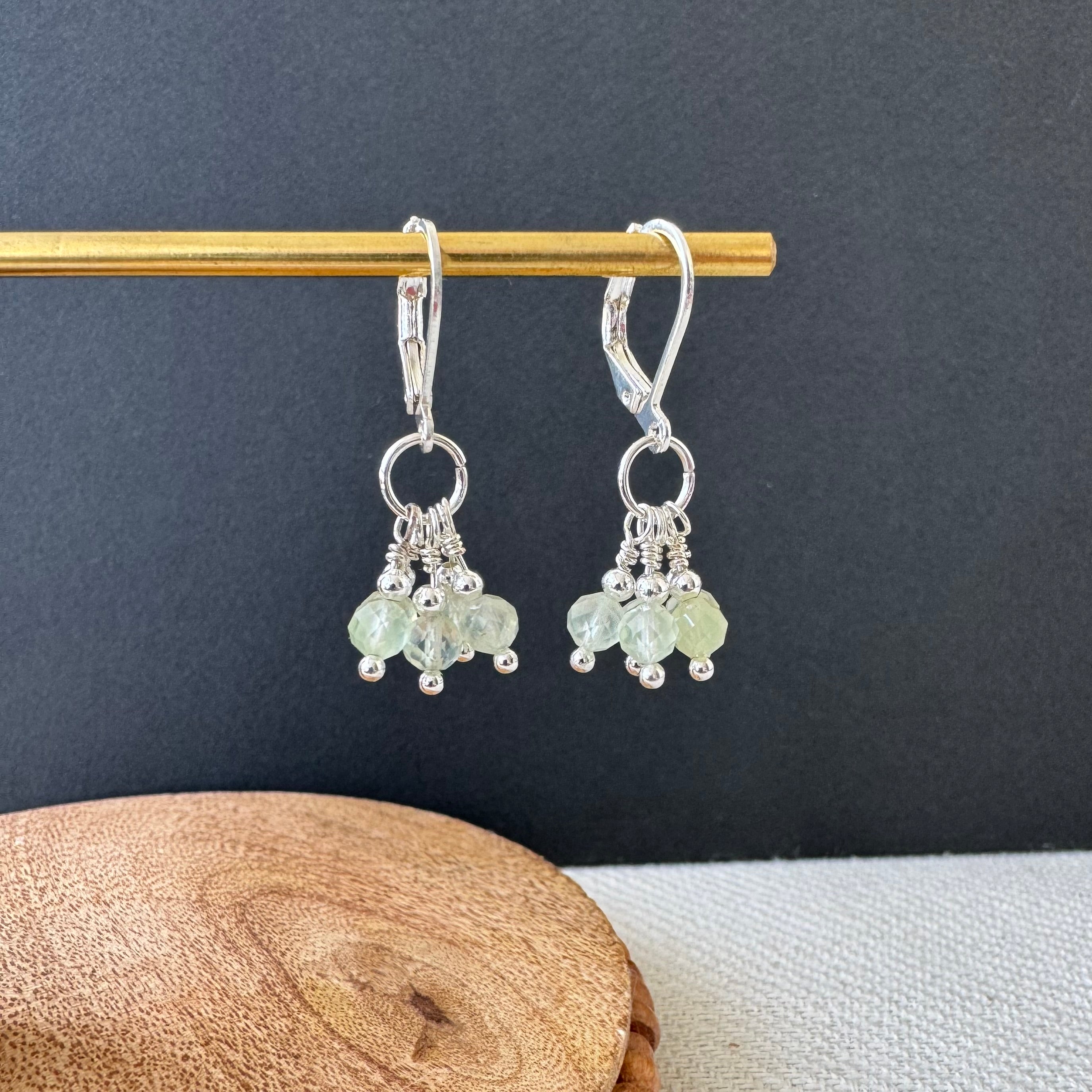 Cluster Earrings - Prehnite