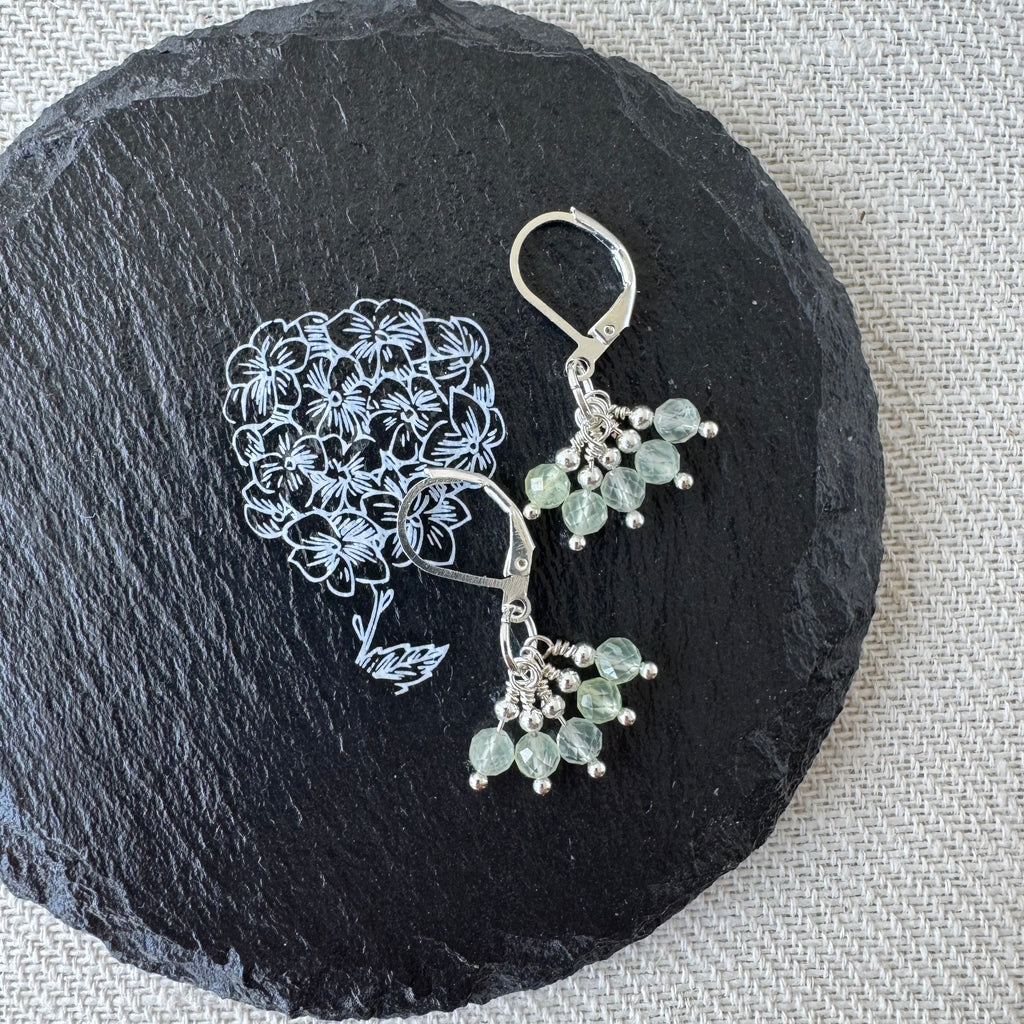 Cluster Earrings - Prehnite