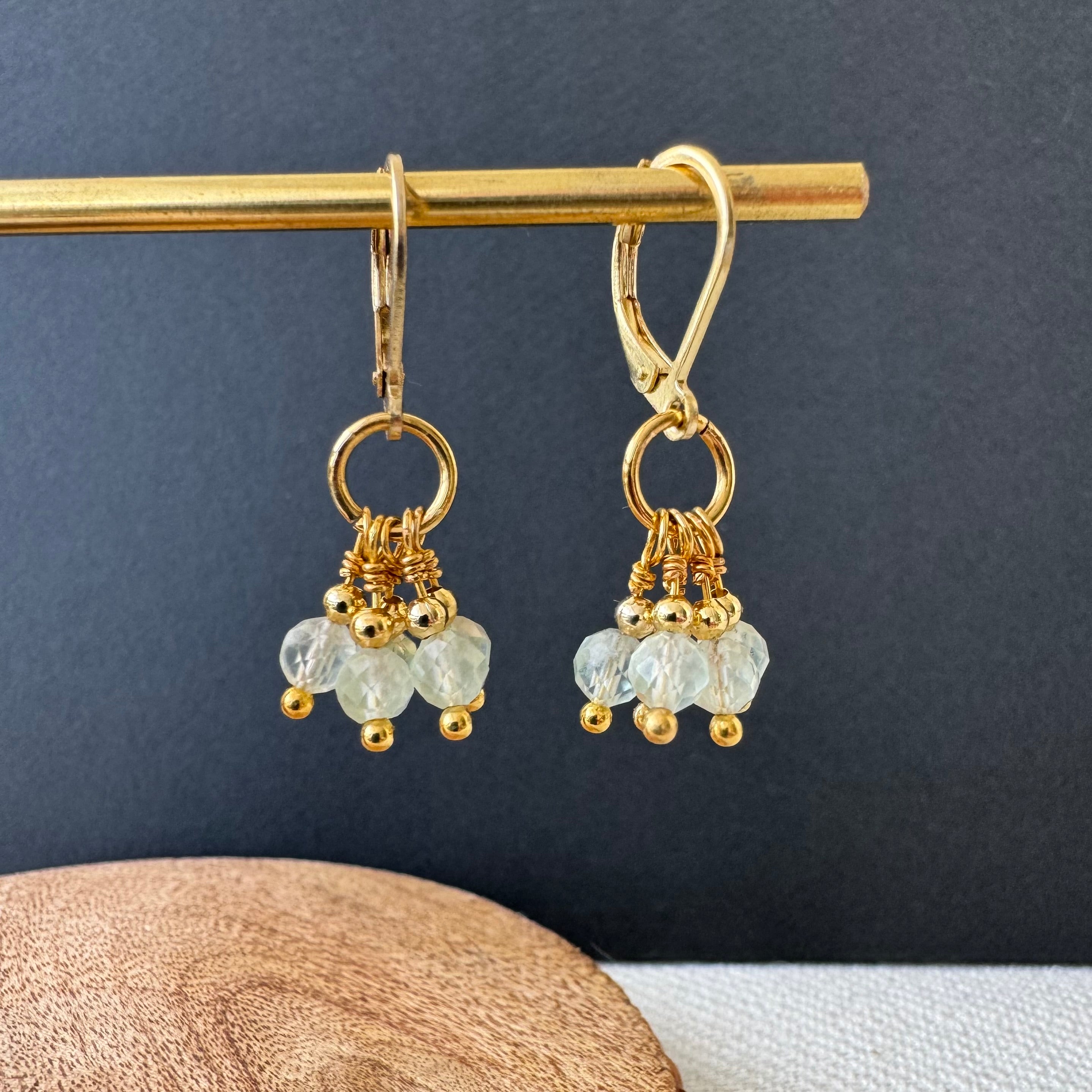 Cluster Earrings - Prehnite
