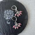 Cluster Earrings - Pink Petrified Wood