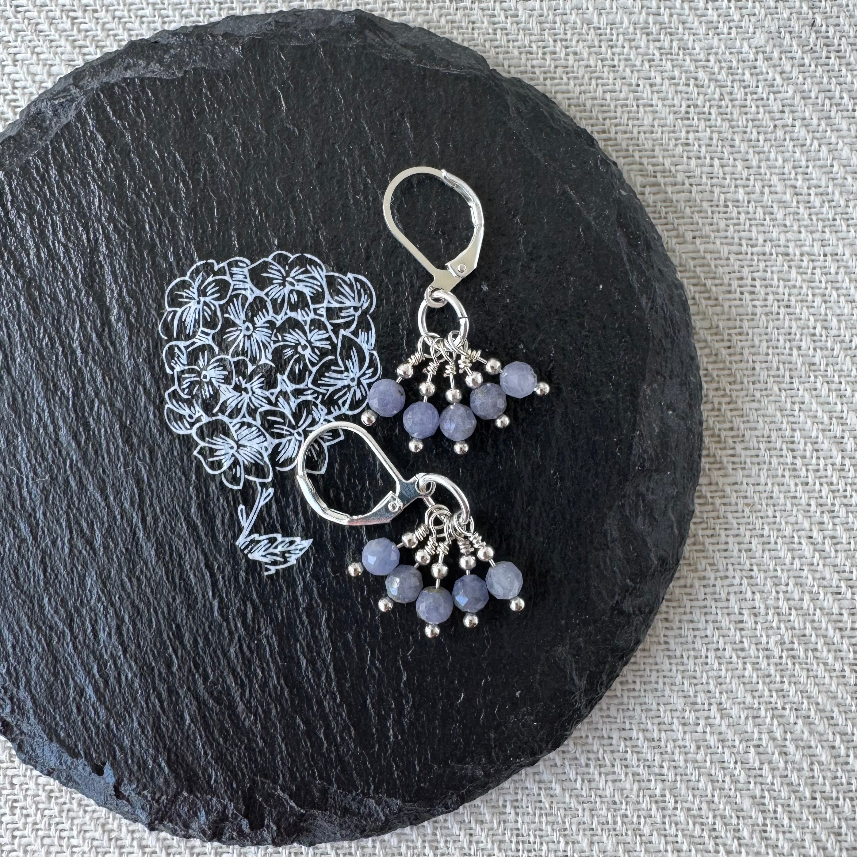 Cluster Earrings - Tanzanite
