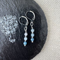 Trio Drop Earrings - Aquamarine