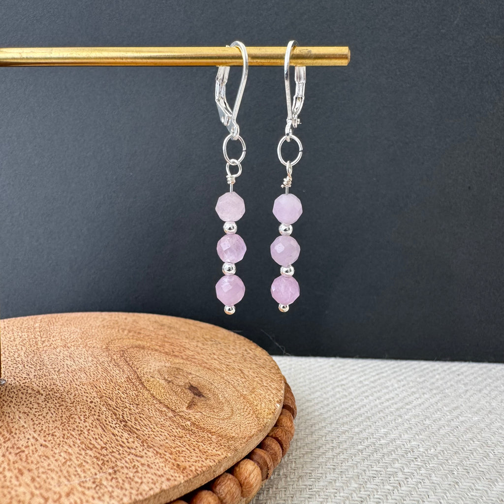 Trio Drop Earrings - Kunzite