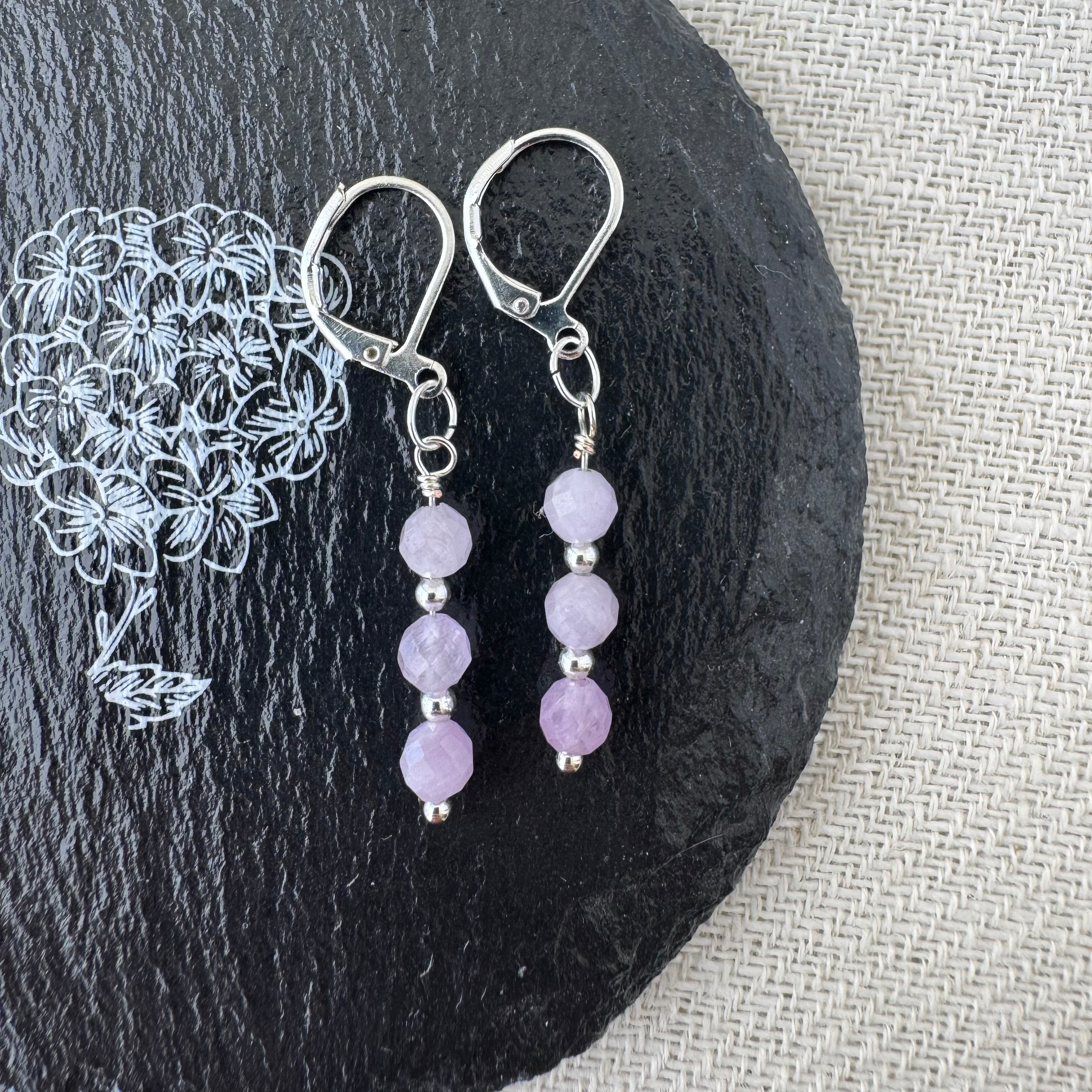 Trio Drop Earrings - Kunzite