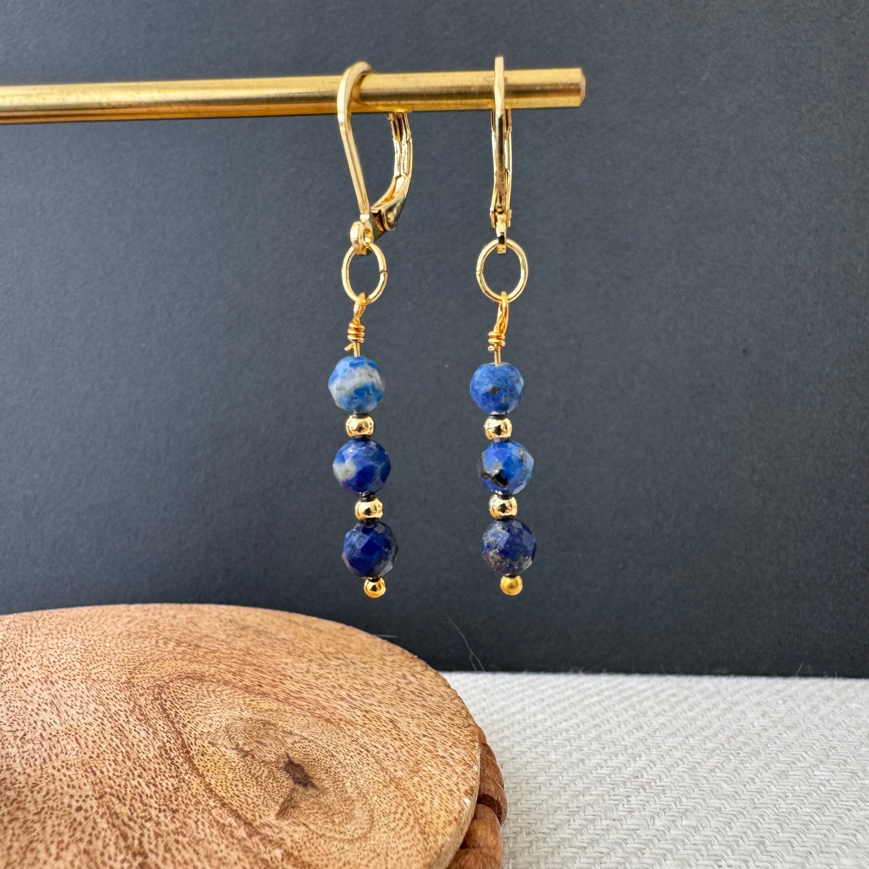 Trio Drop Earrings - Lapis Lazuli