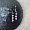 Trio Drop Earrings - Pink Opal