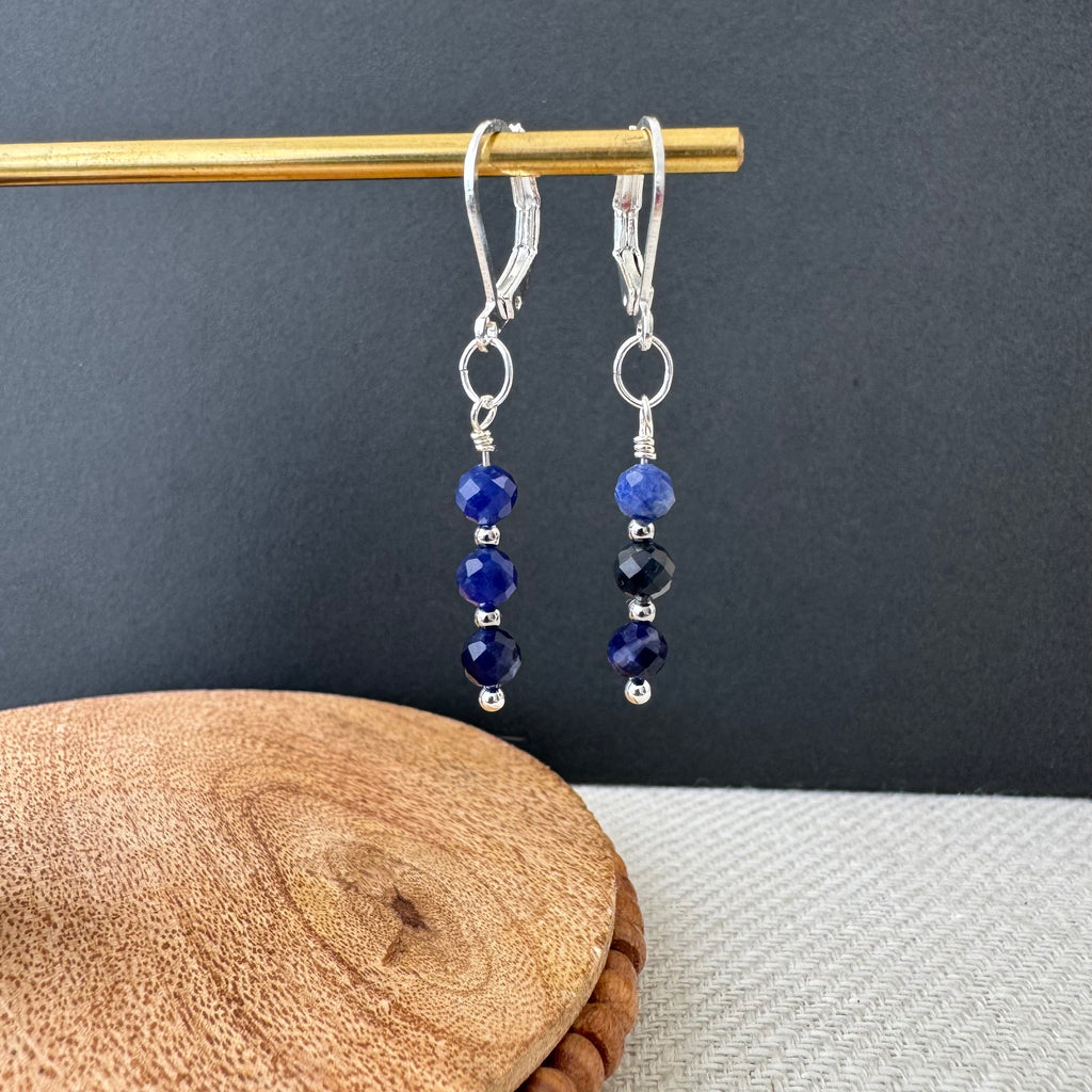 Trio Drop Earrings - Sodalite