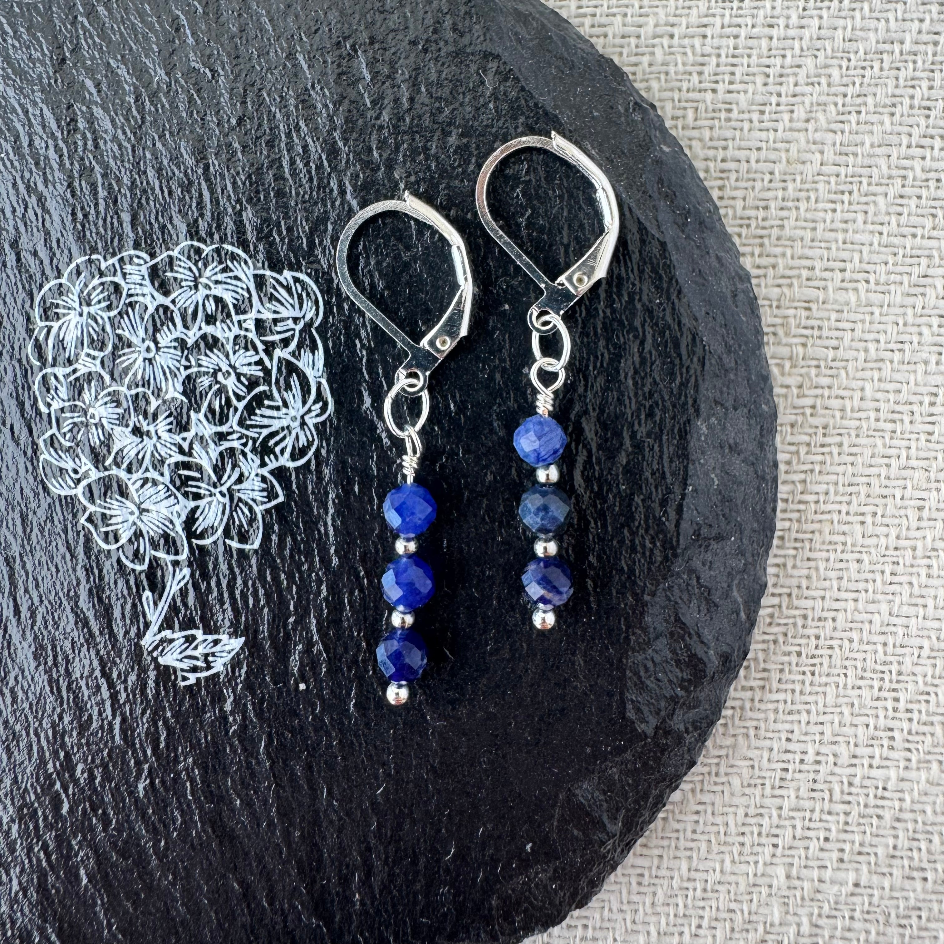 Trio Drop Earrings - Sodalite
