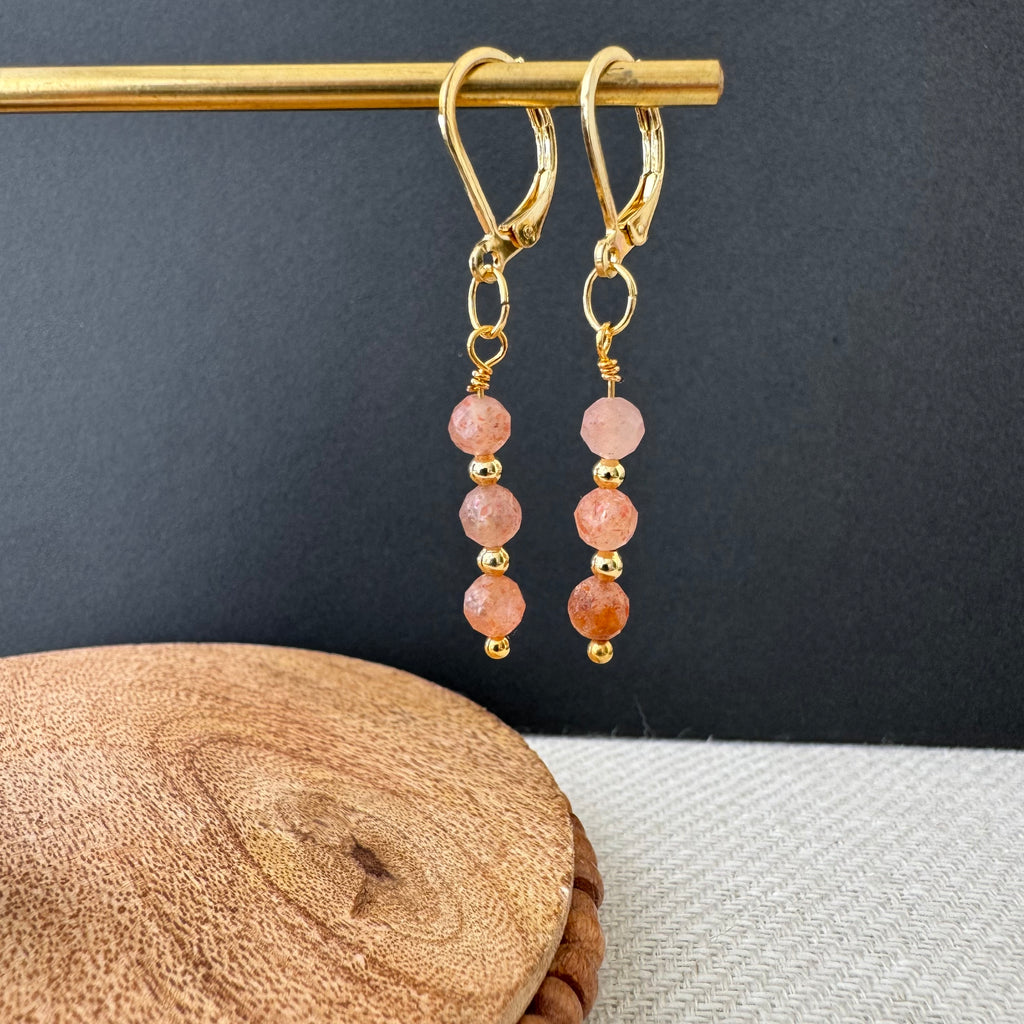 Trio Drop Earrings - Sunstone
