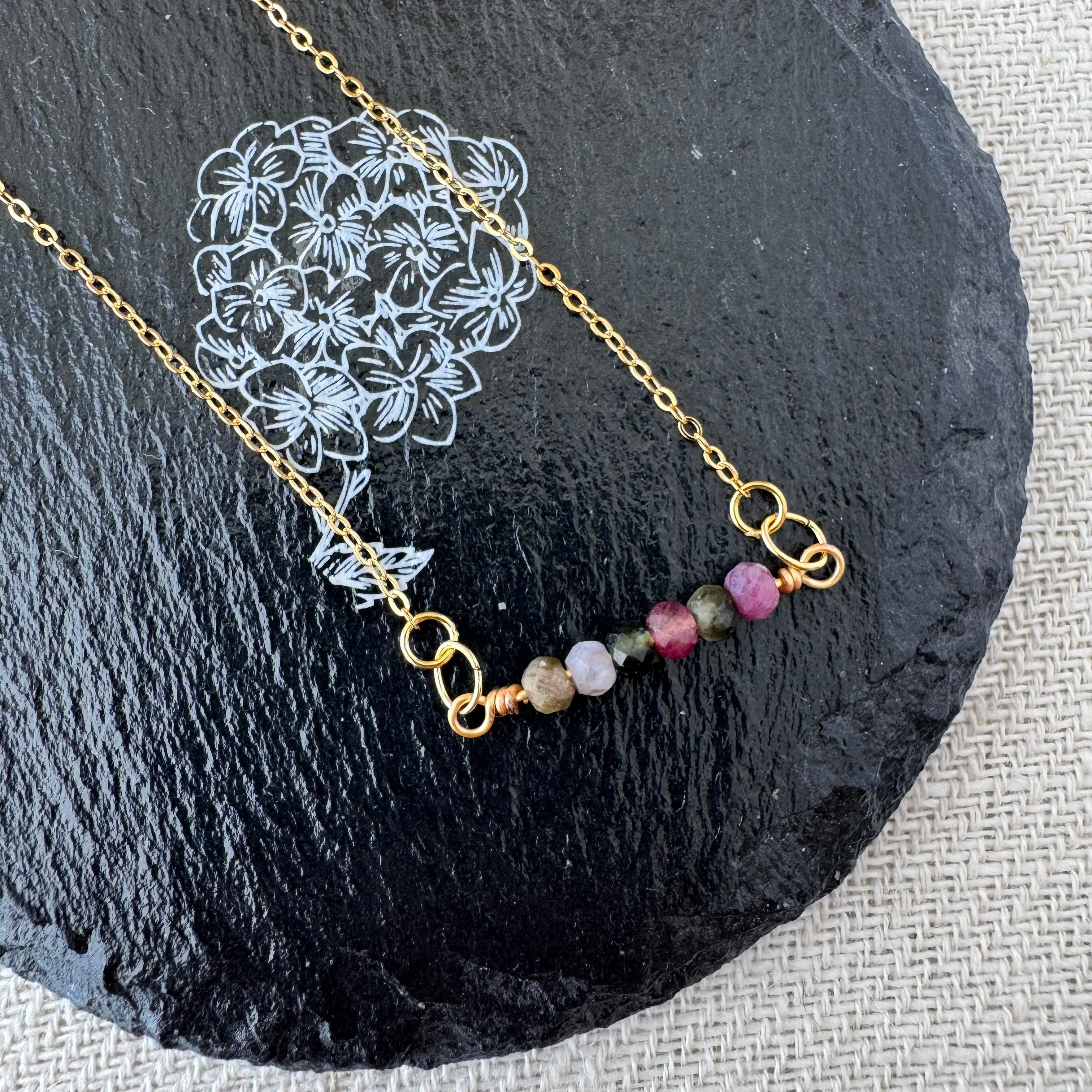 Dainty Necklace - Tourmaline