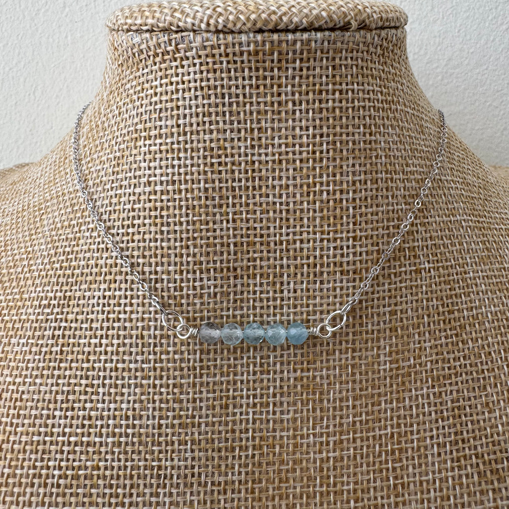Dainty Necklace - Aquamarine