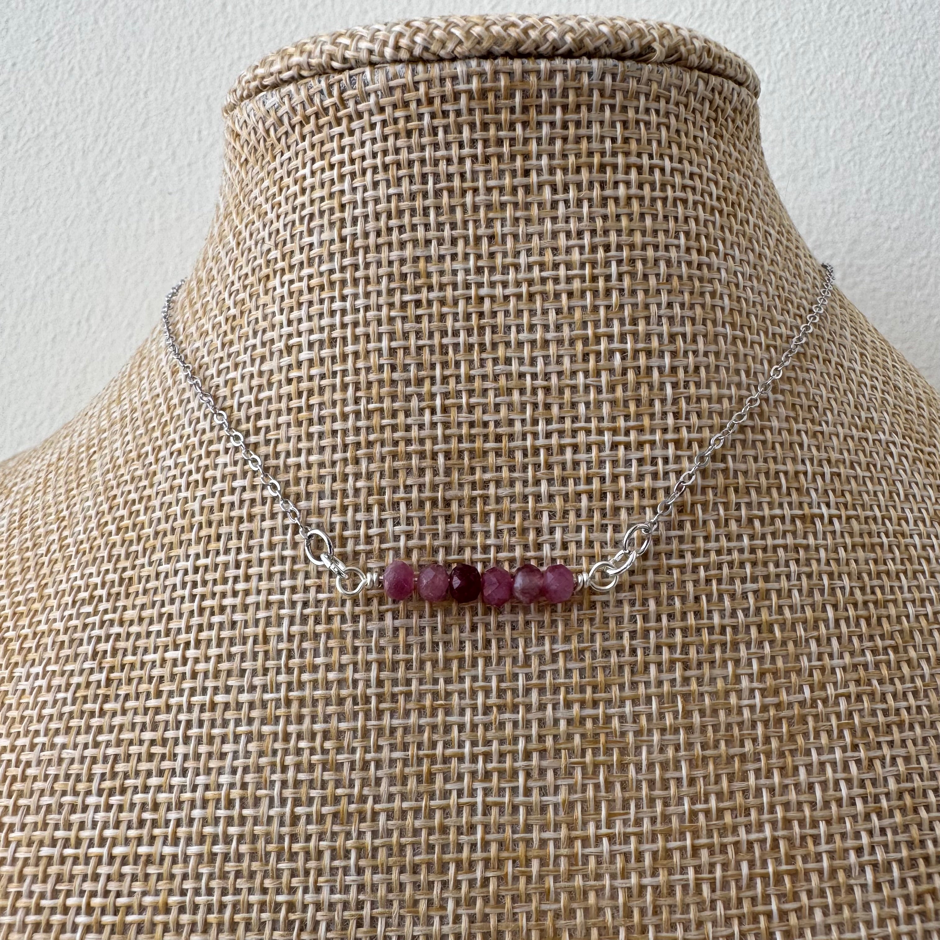 Dainty Necklace - Pink Tourmaline