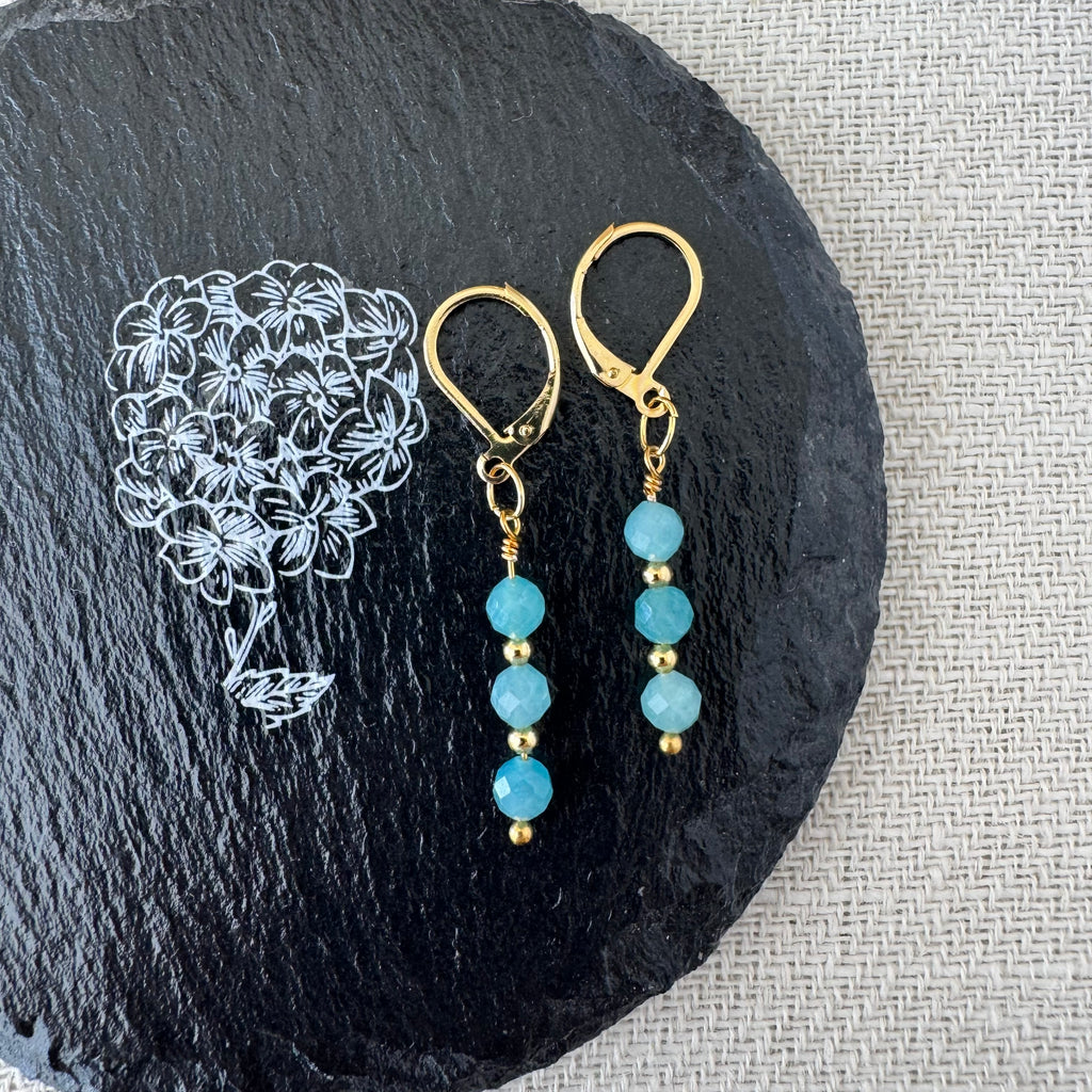 Trio Drop Earrings - Amazonite
