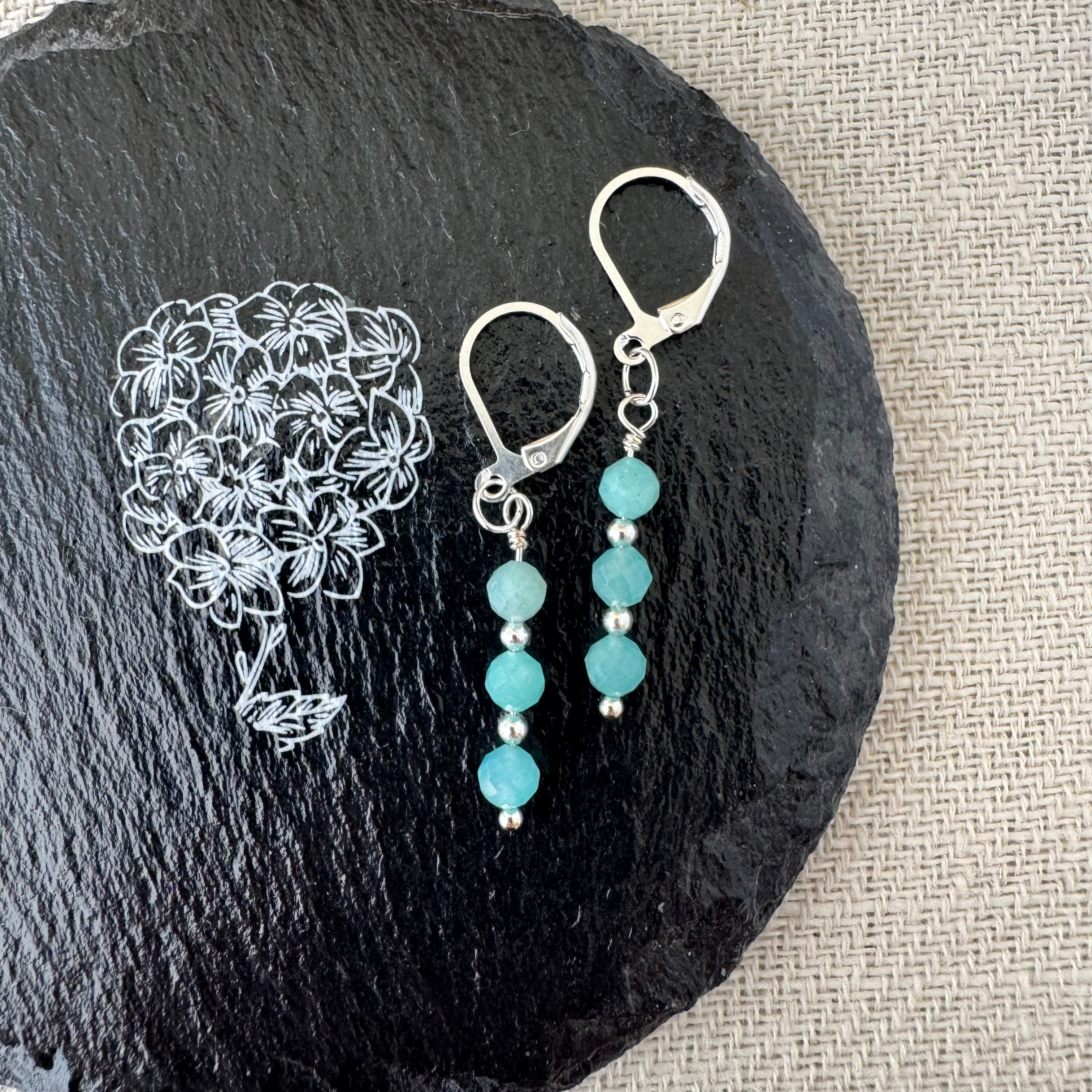 Trio Drop Earrings - Amazonite