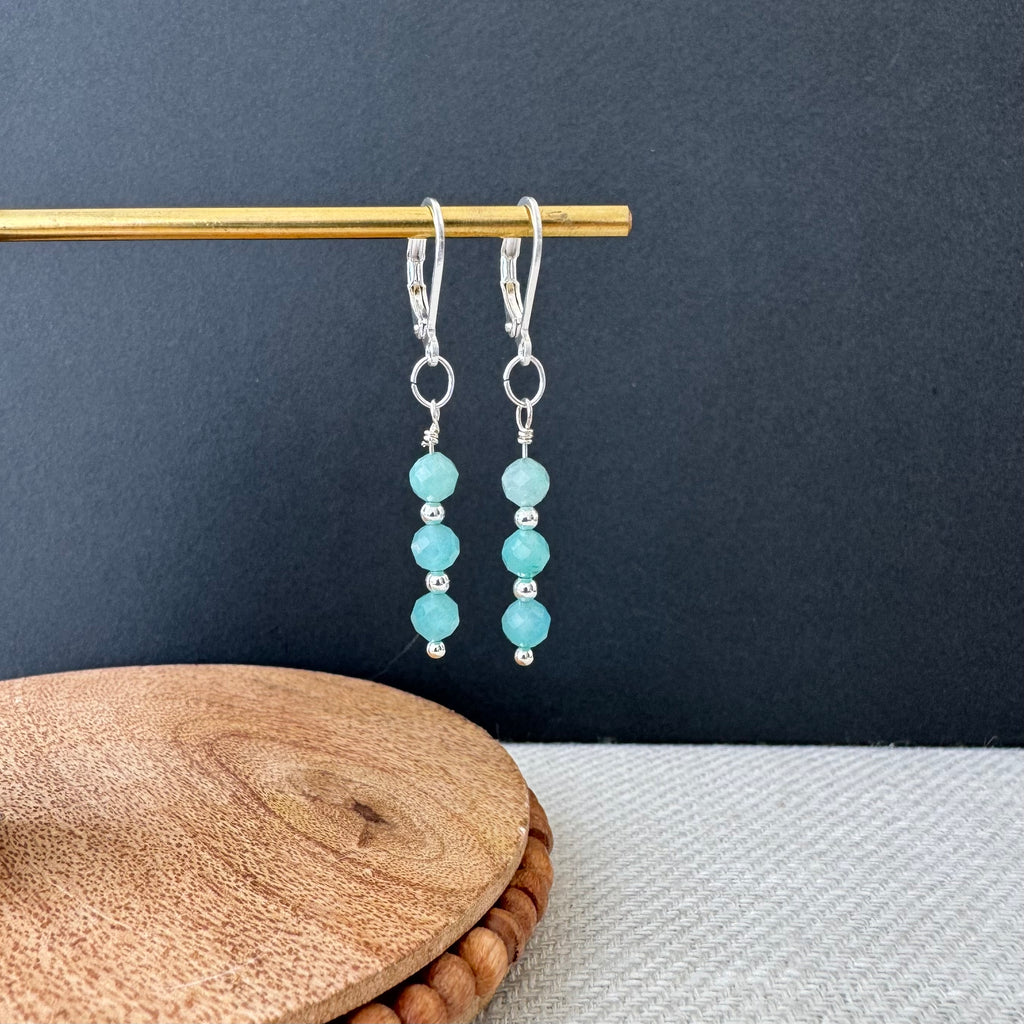 Trio Drop Earrings - Amazonite