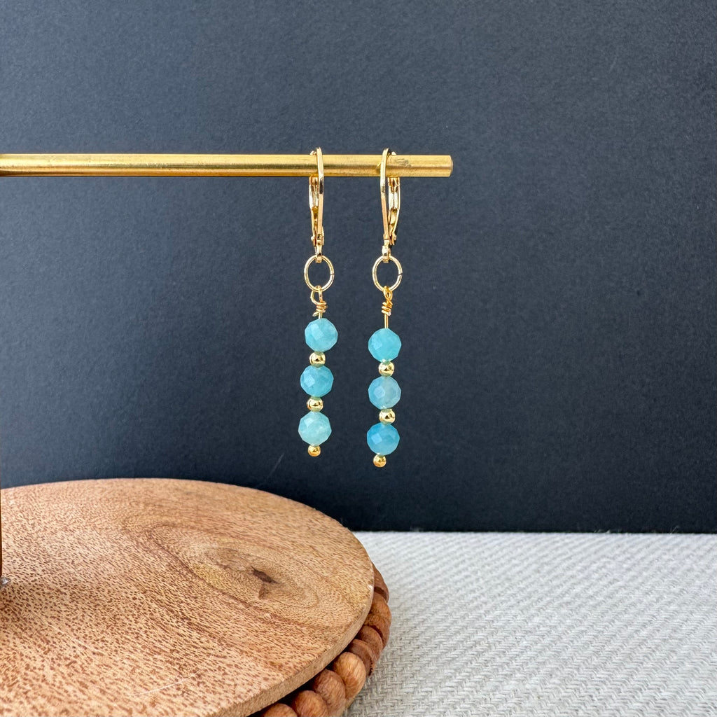 Trio Drop Earrings - Amazonite