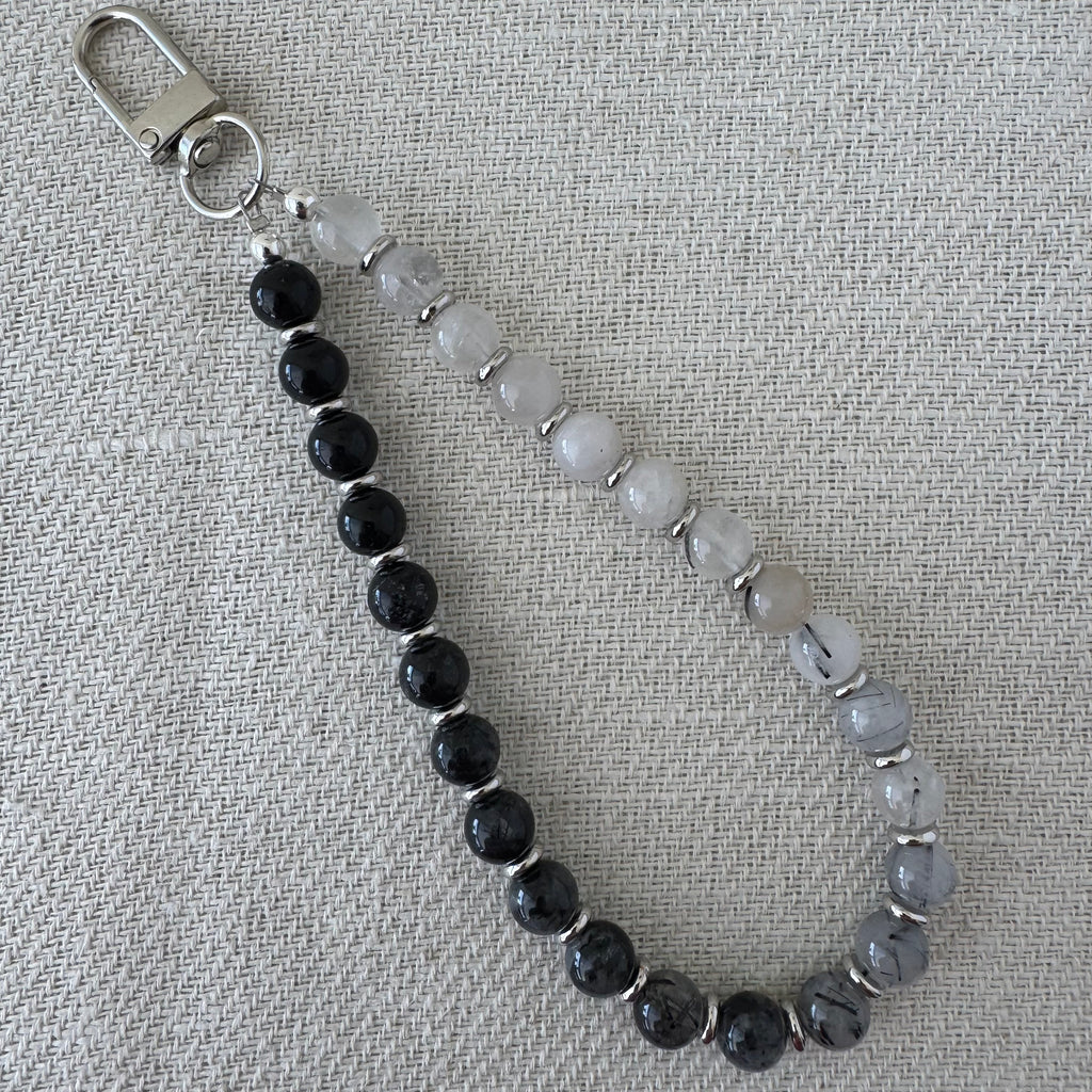 Phone strap - Black Tourmaline in Quartz