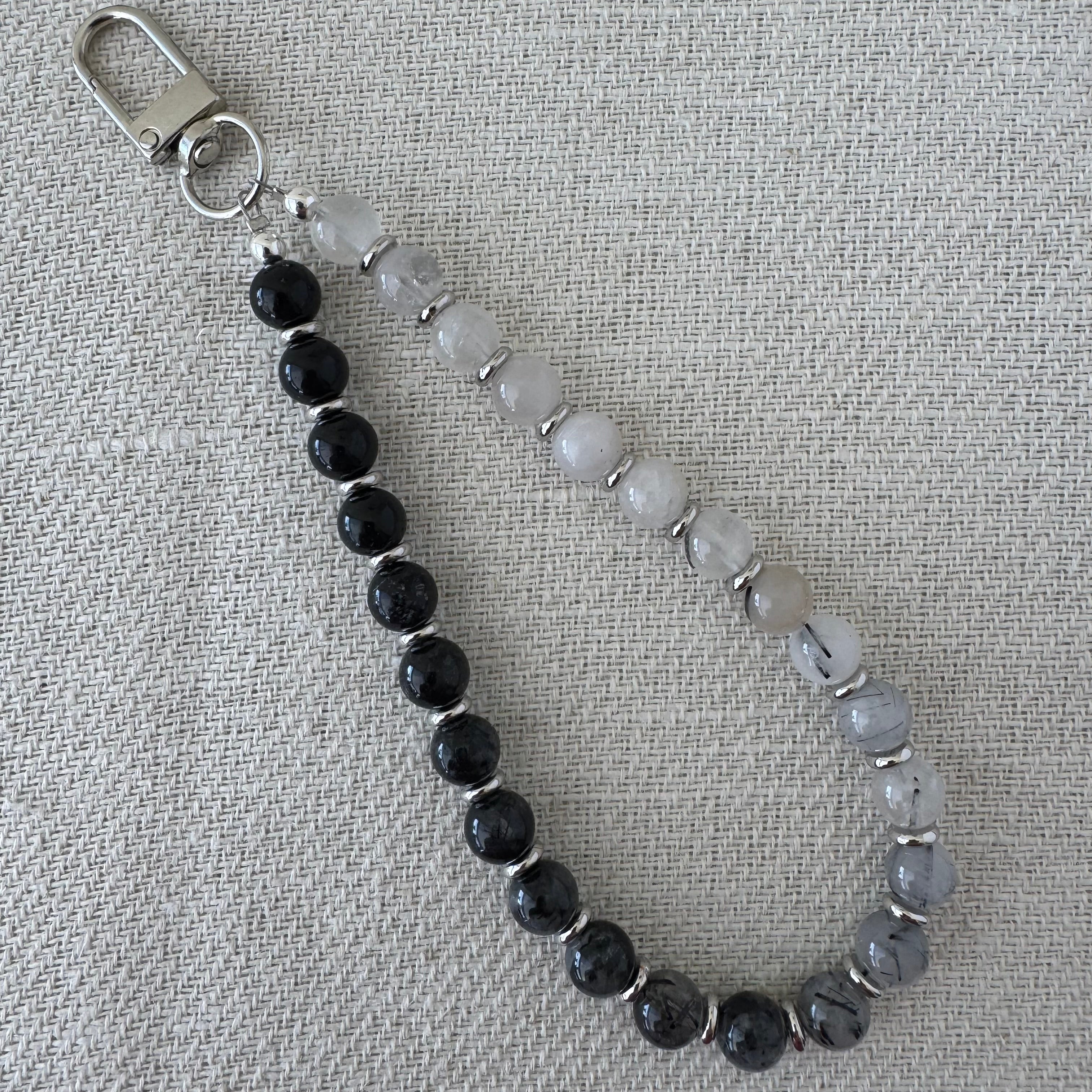Phone strap - Black Tourmaline in Quartz