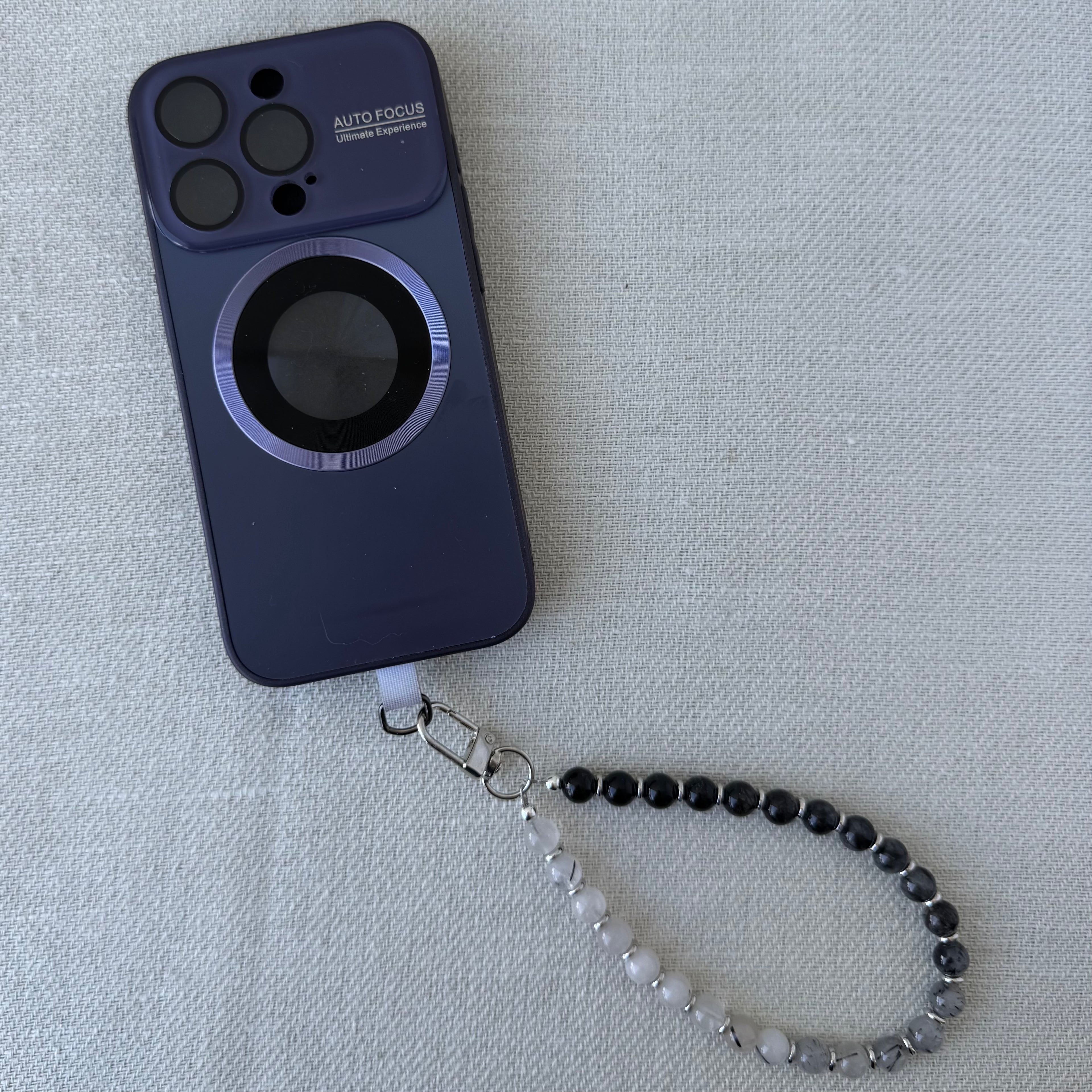 Phone strap - Black Tourmaline in Quartz